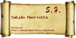 Sabján Henrietta névjegykártya