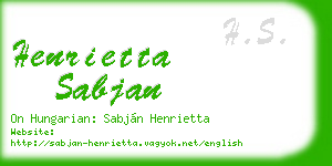 henrietta sabjan business card